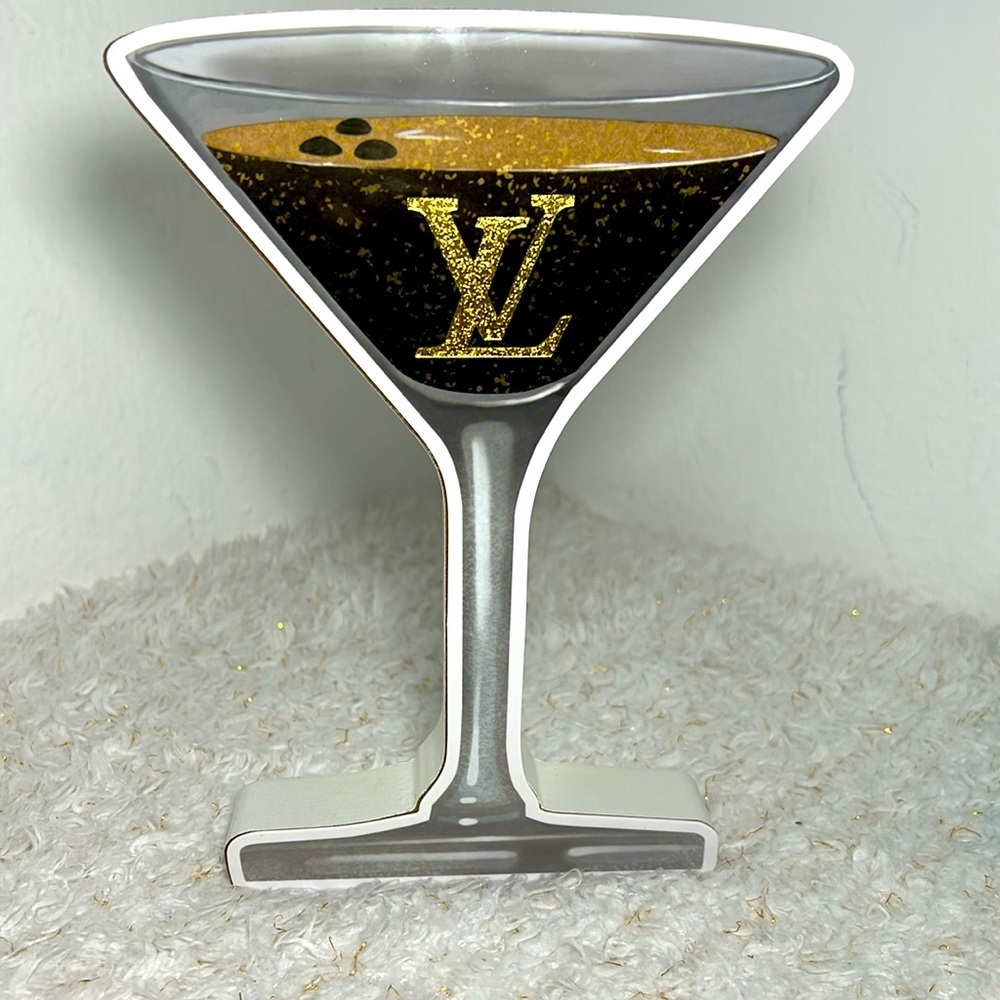 Martini Glass Wood Art Decor, Chic I drink Wood Art - Picture 3 of 5
